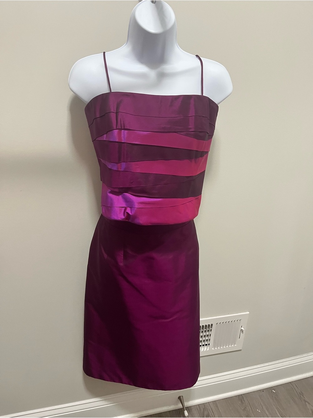 2-Piece Marisa Bartelli Women’s Fuchsia Silk Two-Piece Dress Set